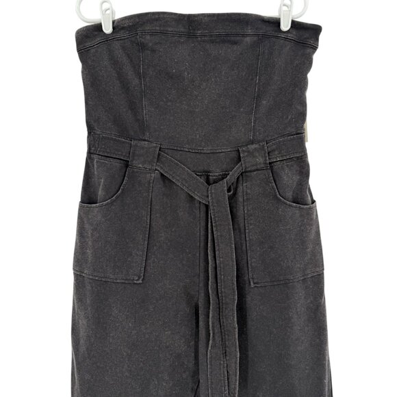 No Boundaries Women's Belt/Pockets Front Strapless Black Soot Jumpsuit Sz XL NWT - Picture 3 of 12